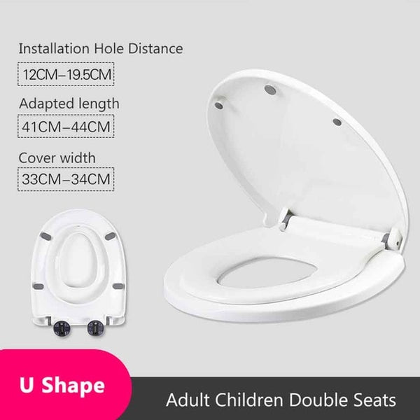 Double Layer Child Adult Toilet Seat Child Potty Training Cover Prevent Falling Toilet Lid For Kids PP Material O U V Shape Pot