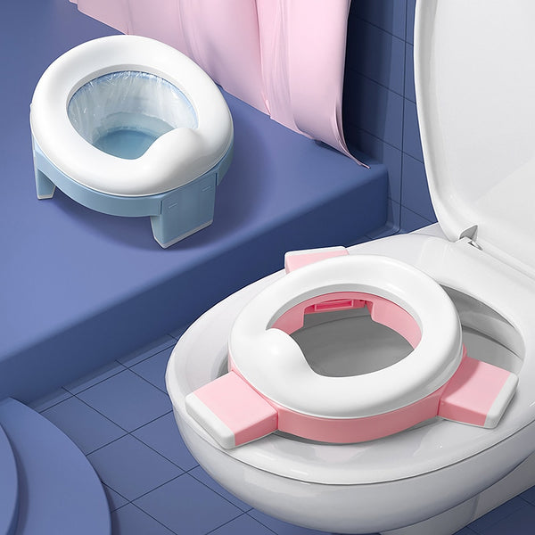 TYRY.HU Baby Pot Portable Silicone Baby Potty Training Seat 3 in 1 Travel Toilet Seat Foldable Blue Pink Children Potty With Bag