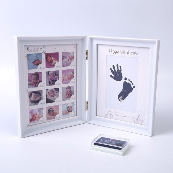 Newborn Baby Hand Foot Ink Pad Print Infants Full Moon Age Growth Photo Frame