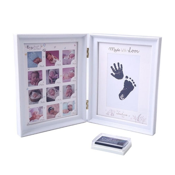 Newborn Baby Hand Foot Ink Pad Print Infants Full Moon Age Growth Photo Frame