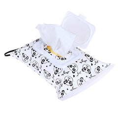 Eco-friendly Easy-carry Snap-strap Wipes Container Wet Wipes Bag Clamshell Cosmetic Pouch Clutch and Clean Wipes Carrying Case