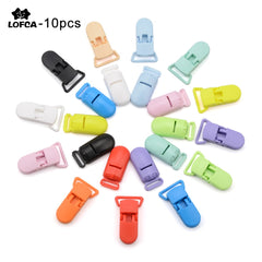 LOFCA 10pcs Baby Pacifier Clips Solid Plastic Pacifier Clips Soother Holder Infant Pacifier Nipples Holder Multi Color Clamp Toy