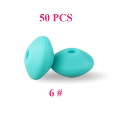 keep&grow 50pcs Lentil Silicone Beads 12mm Food Grade Rodent DIY Baby Pendant Necklace Baby Teether children's products