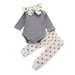 Newborn Baby Girl Clothes Set 3Pcs