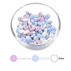 LOFCA 50pcs 12mm Silicone Lentil Beads Baby Teething Beads BPA-Free Food Grade Making Baby Oral Care Pacifier Chain  Accessorise