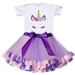 Children Clothing Sets for Baby Girls Summer 2019 New Fashion Unicorn Tops Kid Clothes Girl Tees Princess Birthday Sets Clothes
