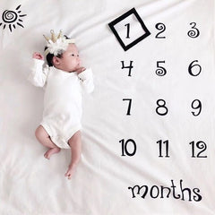 Newborn Baby Milestone Blankets Photography Blanket Flower Print Soft Blanket DIY Infant Photography Props