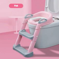 Folding Infant Potty Seat Urinal Backrest Training Chair with Step Stool Ladder for Baby Toddlers Boys Girls Safe Toilet Potties