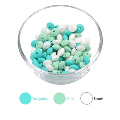 LOFCA 12mm 50Pcs/lot  Silicone Lentil Round Beads Teething Baby Teether Chew BPA Free DIY Pacifier Chain Food Grade Silicone