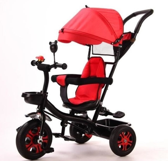 Infant Tricycle Folding Rotating Seat Three-wheeled 4 in 1