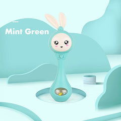 Baby Music Flashing Teether Rattle Toys Rabbit Hand Bells Mobile Infant Pacifier Weep Tear Newborn Early Educational Toys 0-12M